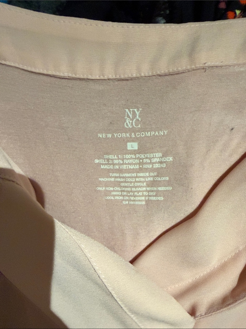 New York & Company Blush Pink Sleeveless V-Neck Camisole - Picture 2 of 2